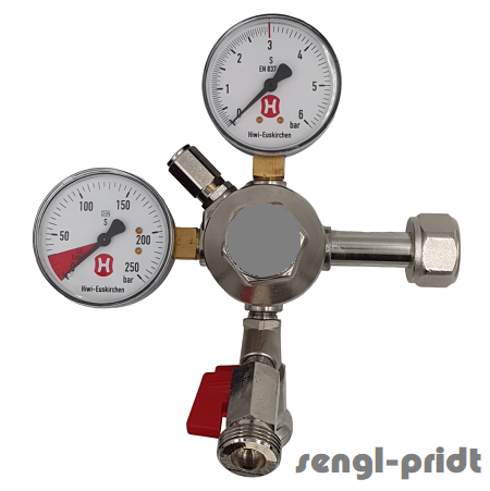 CO2 Druckminderer 3bar mit Inhaltsanzeiger